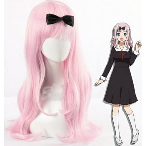 Chika Fujiwara Pink Wig Cosplay Kaguya-sama: Love is War Kaguya-sama wa Kokurasetai: Tensai-tachi no Renai Zunousen Cosplay Wig