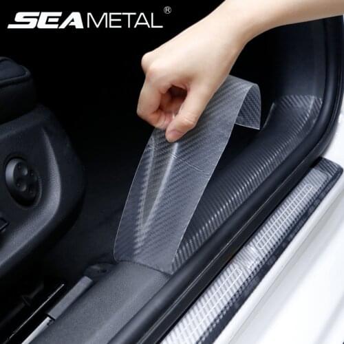 Transparent Carbon Fiber Interior Moulding Stripe Car Sticker Door Edge Protector Protection Film for Bumper Trunk Auto Styling