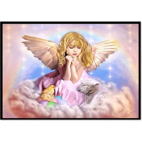 Religion Angel Girl DIY Cross Stitch 11CT Embroidery Kits Needlework Craft Set Cotton Thread Printed Canvas Home Sell