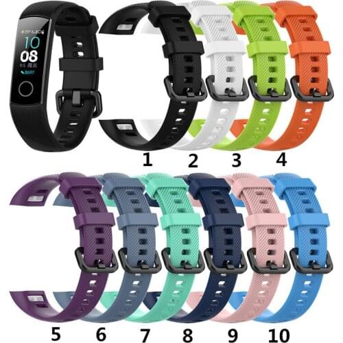 200pcs Silicone Wrist Strap For Huawei Honor Band 5 Smart Bracelet Plain Replaceable Watchband For Huawei Honor Band 4 Strap