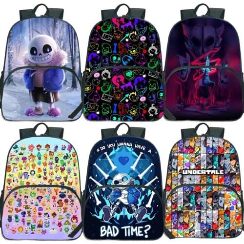 Boys Girls UNDERTALE Sans And Papyrus Backpack Children Anime Bookbags Students Cartoon School Bags Teens Bagpacks Kids Rucksack