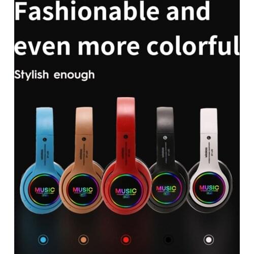 ST-L63 Foldable Wireless Bluetooth 5.0 Stereo Headset with Microphone LED Light