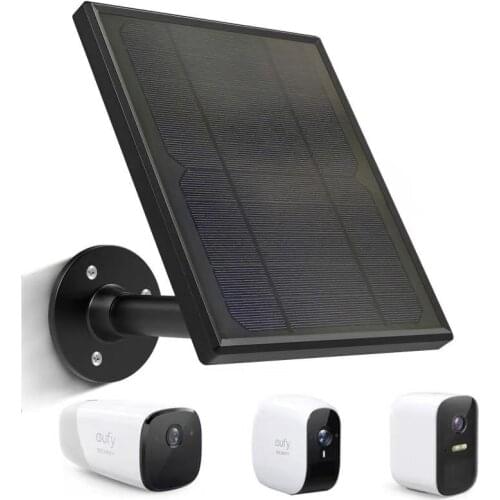 6W Solar Panel fo Eufycam 2/E/2C/ 2 pro Continuous Power to Maintain Battery Life(Black
