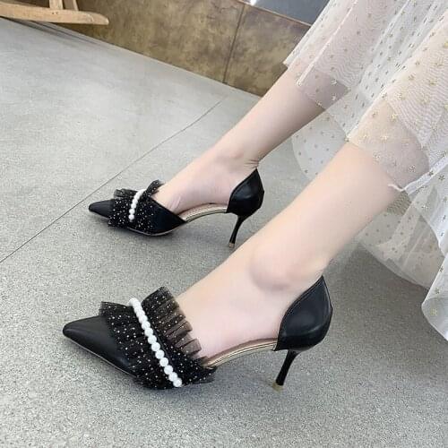New Arrival Elegant Classic Thin Heels Shoes for Women D'Orsay Nude Black Pointed Toe Ladies Wedding Party Office Pumps Women