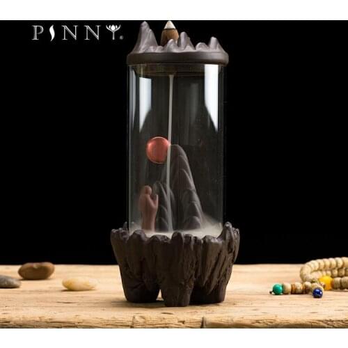 PINNY Funny Artistic Backflow Incense Burner Ceramic Acrylic Cone Incense Base Home Decoration Ceramic Crafts Sandalwood Censer