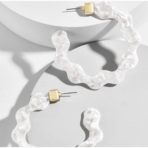 Ahmed 2019 C Shape Acetate Earrings women Large Leopard Resin Acetic Acid Stud Earrings Wholesale Wedding Party Gifts