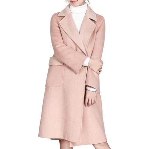 2018 Women Autumn Winter Cassic Simple Woolen Long Coat Female Outerwear manteau femme