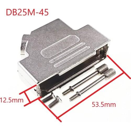2 pcs D-Sub Connector Hood 25 Pin 44 Pin 5W5 9W4 13W3 17W2 21W1 45 Degree Cable Exit 2 Backshell Assembly Shielded Zinc Alloy