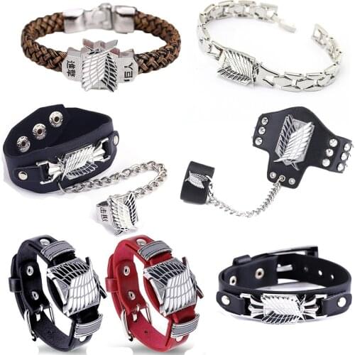 Wings of Liberty Attack On Titan Survey Corps Cosplay Bracelets Shingeki No Kyojin Anime Bangle Wristband Wristlet Unisex