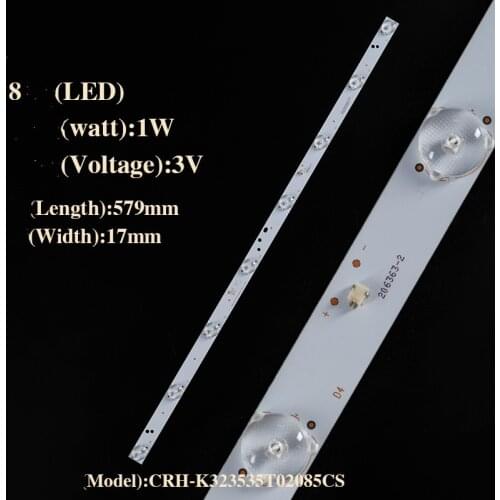 32 inch 8 lights 3V light bar 1 watt lamp beads CRH-K323535T02085CS LCD TV LED light bar