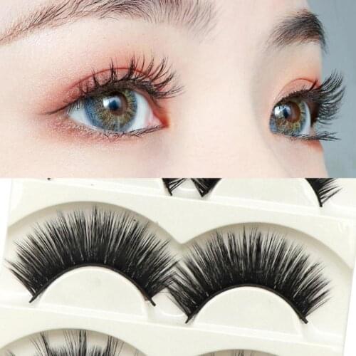 5Pairs 807/M14/C3/DC012/W10 False Eyelashes Handmade Reusable Fiber Makeup Extensions Eye Lashes for Female Beauty Make up