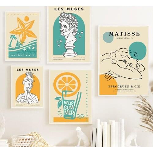 Abstract Matisse Les Muses Juice Beach Nordic Posters And Prints Wall Art Canvas Painting Wall Pictures For Living Room Decor