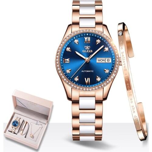 Oris Brand Automatic Mechanical Diamond Watch Fashion Net Red Simple Waterproof Ladies Watch Fashion Simple Boutique Gift Set