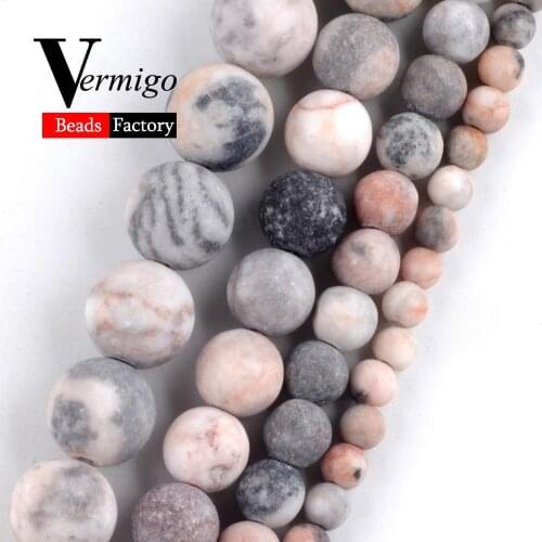 Natural Dull Polished Pink Zebra Jaspers Beads For Jewelry Making 4 6 8 10 12mm Loose Beads Diy Bracelet Necklace Accessories15"