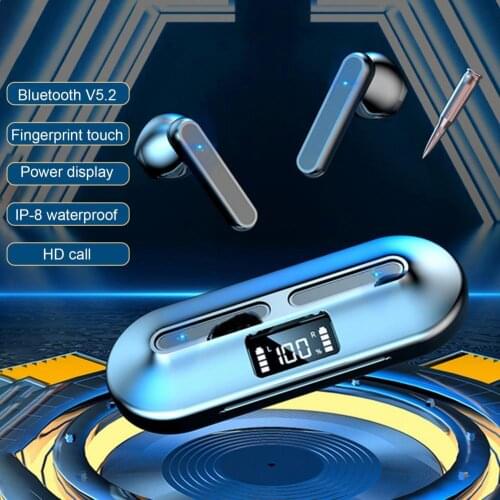 V7 Bluetooth Earphones 2Pcs Digital Display Intelligent Noise Reduction Touch Control TWS Mini In-ear Stereo Headsets for Sports