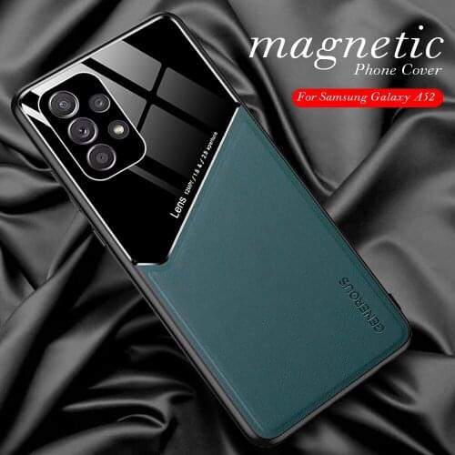 For Samsung a52 Case Leather Texture Car Magnetic Phone Case For Samsung Galaxy a52 a 52 52a a526B Shockproof Back Cover Coque