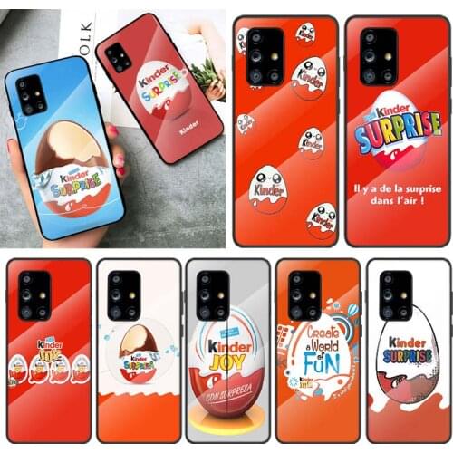 Tempered Glass Cover Egg KINDER Joy Surprise For Samsung Galaxy A91 A81 A72 A71 A52 A51 A41 A31 A21S A11 A01 Phone Case