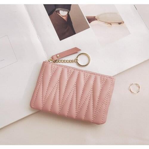 Designer wallet luxury brand women Fashion Zipper Organizer Wallets Short cute purse with key ring mini cute money bag Sheepskin