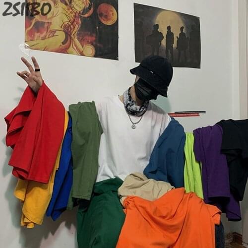 Pure Color Tees 2020 New 8 Solid Color T Shirt Unisex Casual 100% Cotton Short Sleeve T-shirts Men and Women Tshirt Streetwear