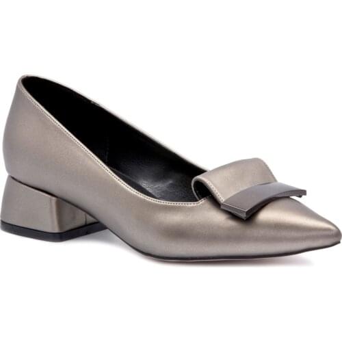 Gedikpaşalı Snd 340 Platinum 2021 Season Women Shoes Classic Use Dress Low Square Heels Office Metal Elevator Elegant Pumps