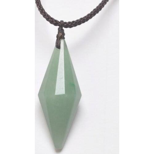 Green Aventurine Stone Adjustable Nylon Rope Braid Necklace Jewelry 1PCS F425