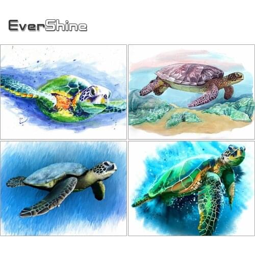 EverShine Diamond Embroidery Sea Turtle Rhinestones Diamond Painting Animal Cross Stitch Set Mosaic New Arrival Handmade Hobby
