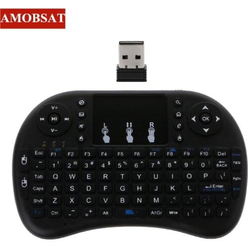 AMOBSAT i8 Keyboard mini English Keyboard Touchpad Gaming Muti-function Wireless Mini Keyboards for PS3 HTPC Smart TV Box