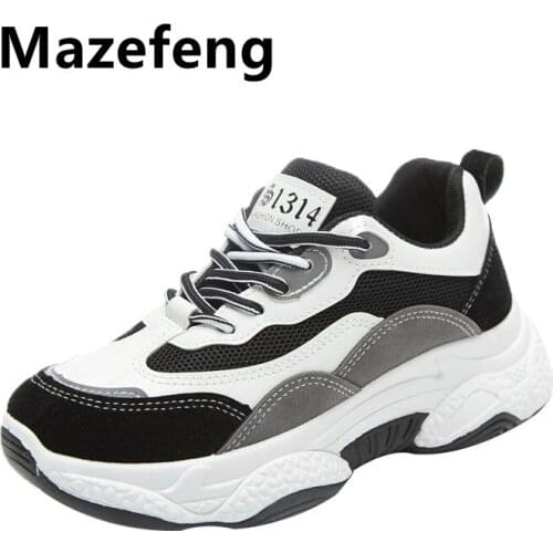 Women Sneakers Womens Lace Fashion Breathable Platform Thick Bottom Female Casual Black White Shoes Up Vulcanized Drop Shipping