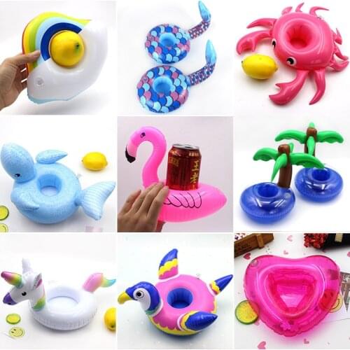 Summer Outdoor Revelry Mini Water Coasters Floating Inflatable Cup Holder Swimming Pool Drink Float Toy Cup Pool Coasters