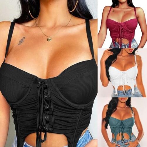 Fashion Womens Lace V-Neck Tank Tops Ladies Sleeveless Summer Cami Vest T Shirt Blouse 2021 Sexy Summer Lady Corset Top Bar F
