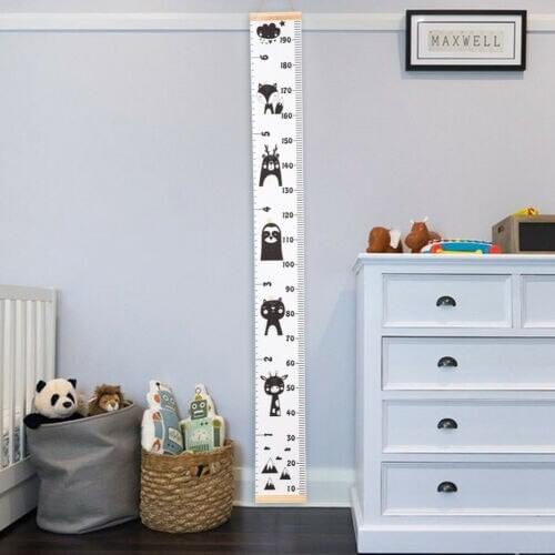 Measure Wall Stickers For Kids Room Height Chart Ruler Decals Nursery Home Decor
