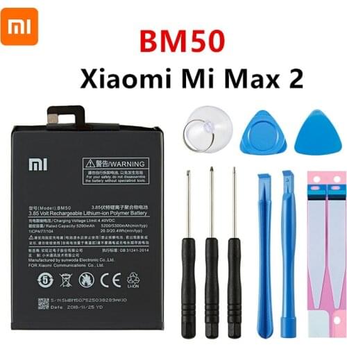 Xiao mi 100% Orginal BM50 5300mAh Battery For Xiaomi Mi Max 2 Max2 BM50 High Quality Phone Replacement Batteries +Tools