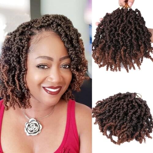 Full Star Spring Twist Crochet Hair 10 inch Bomb Twists Crochet Braids Short Curly Bomb Pre -Twisted Braiding Hair