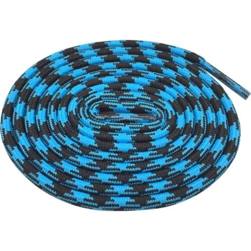 Weiou Black Blue Hiking Bootlace Walking Two Toned Rope Laces Replacement Athletic Shoe Strings Round Shoelaces Rhombus Grain