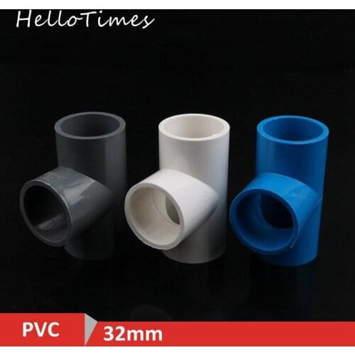 1pc Inner diameter 32mm PVC Pipe Tee connector Garden Irrigation 3 Way Joints T-type Tube Adapter Water Pipe Fittings