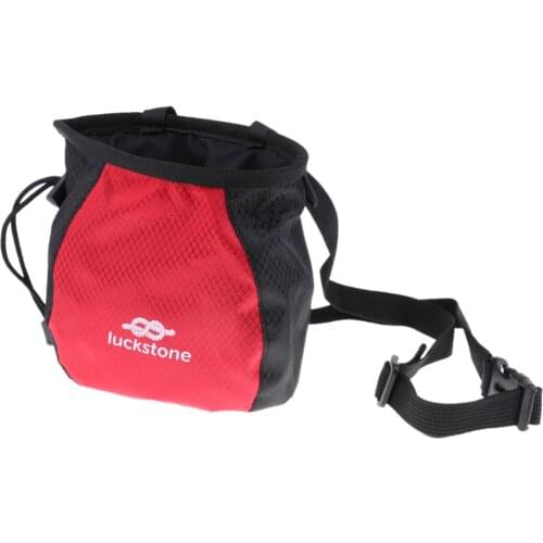 Chalk Bag Pouch for Rock Climbing, Gymnastics with Drawstring Closure and Quick-clip Waist Belt