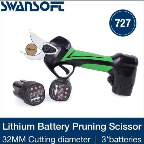 SWANSOFT cordless fruit tree pruning 32mm Electric Fruit Pruning Shear/Electric Bypass Pruner