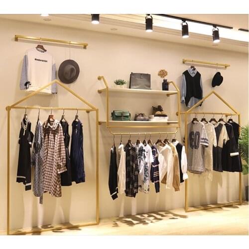 Tieyi Clothing Shop Show Shelf Wall Combination Simple Womens Clothing Shop Wall Hanging Clothing Shelf