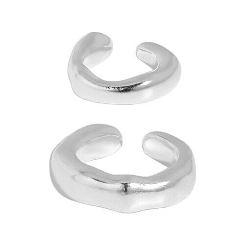 ONLY 1PC Authentic 925 Sterling silver Irregular Texture Ear-Bone Wave Cuff Clip Earrings (No pierced) C-ET446