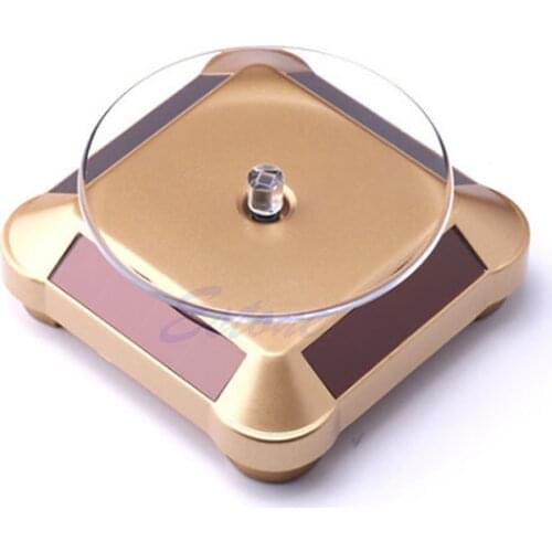 Solar Showcase 360 Rotating Turntable Jewelry Watch Ring Phone Display Stand X7JB