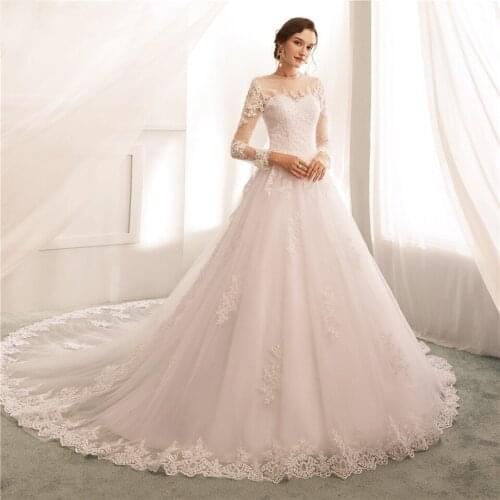 2020 lace White Ivory A-Line Wedding Dresses for bride Dress gown Vintage plus size Customer made size 2-26W