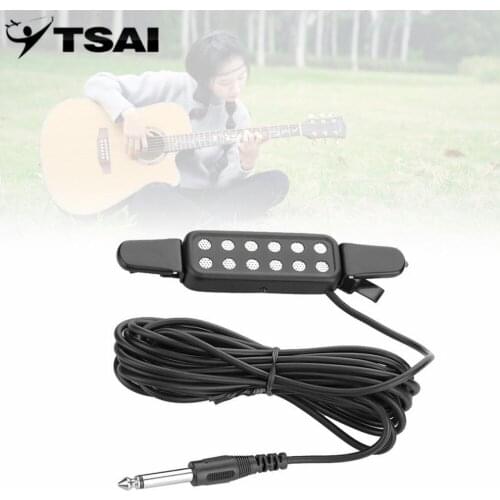Sound Pickup 12 Hole Clip On Microphone Wire Amplifier Speaker For Acoustic Electric Guitar Transducer for Guitarra player