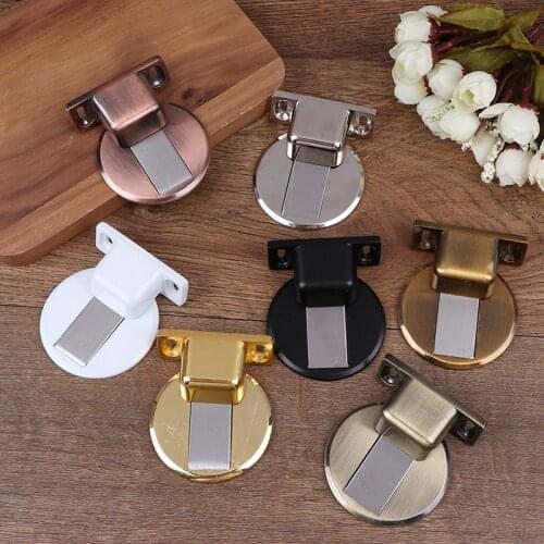 1pc Magnetic Stainless Steel Door Stopper Hidden Door Holders Catch Floor Nail-free Doorstop Furniture Hardware