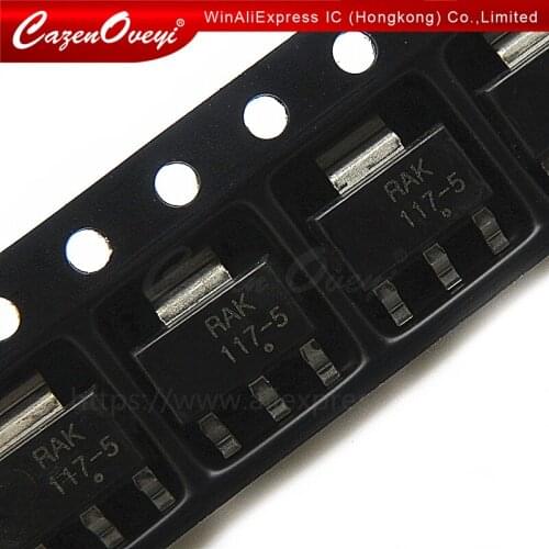 10pcs/lot NCP1117ST50T3G NCP1117 1117-5 SOT-223 5V new original In Stock