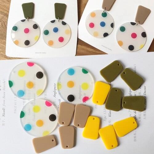 10PCS Fashion Acrylic Earrings Pendant Accessories Resin Charm DIY Jewelry Findings