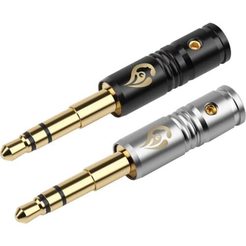 2pcs Audio Jack 3.5mm Male Length 42.8mm 3 Poles Stereo Earphone Plug DIY Headphone Repair Solder Wire Connectors Black Silver