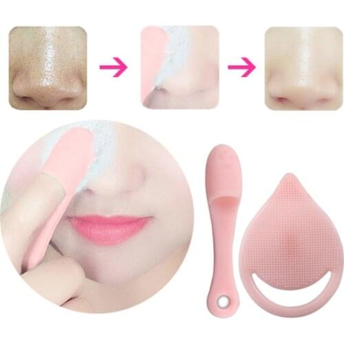 2Pcs/set Facial Exfoliating Blackhead Face Cleansing Brush Tool Silicone Beauty Washing Pad Soft Deep Cleaning Face Brushes