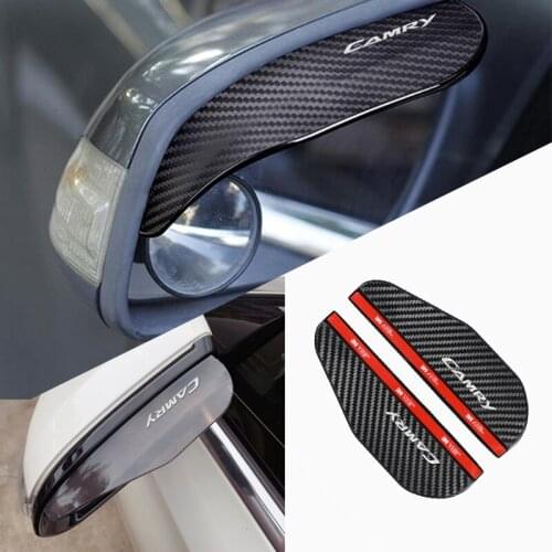 2pcs Car RearView Mirror Visor Soft rubber Rain Eyebrow For Toyota Prius Avensis Rav4 Auris Yaris Camry