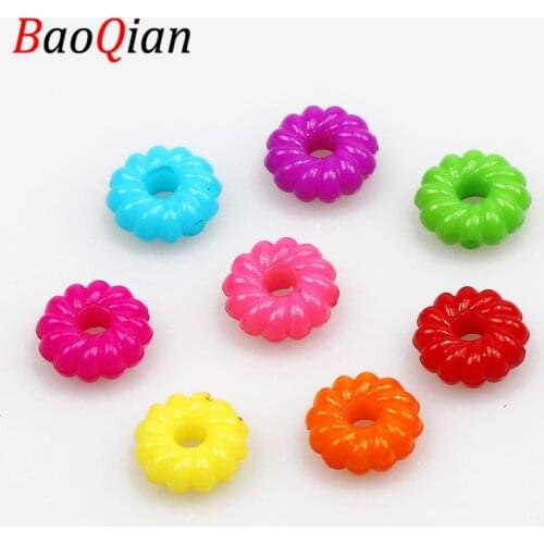 50pcs/lot Mixed Color Acrylic Spacer Beads 8mm Round Loose Beads For Jewelry Making Charm Necklace Bracelet Beaded Diy