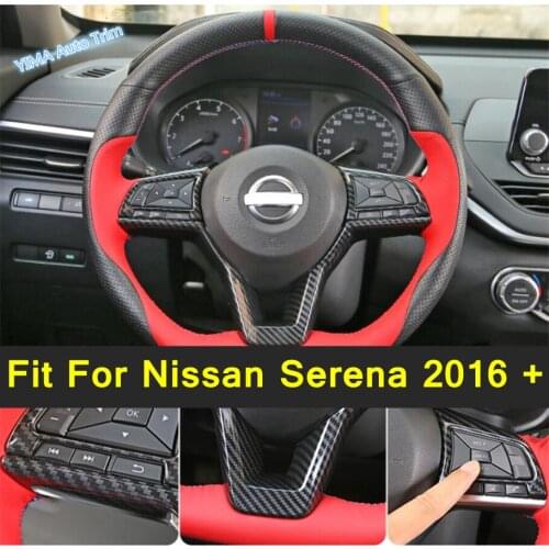 Lapetus Auto Styling Steering Wheel Decoration Strip Cover Trim Red / Carbon Fiber Look Interior For Nissan Serena 2016 - 2020